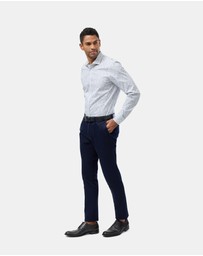 Brooksfield - Abstract Floral Print Reg Fit Stretch Business Shirt