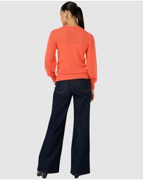 SACHA DRAKE - Long Sleeve Ripple Knit Top
