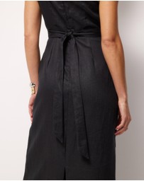 AERE - Kaili Linen Square Neck Maxi Dress