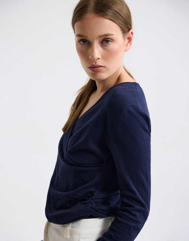Oxford - Daria Wrap Front Knitted Top