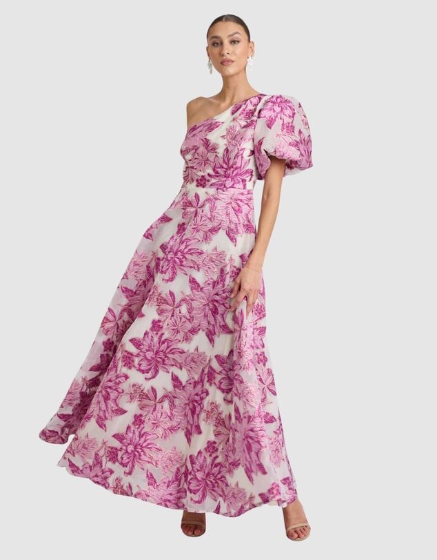 Romance by Honey and Beau - Seanna Puff Shoulder Maxi Dress