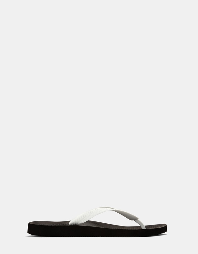 Vionic - Beach Manly Toe Post Sandal - Black/White