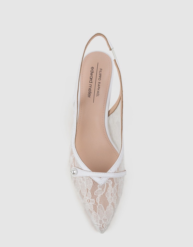 Edward Meller - DAMINA70 Lace Slingback with Pearl