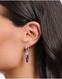 THOMAS SABO - Cosmic Hoop Earrings with Imitation Amethyst