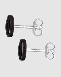Kuzzoi - ICONIC EXCLUSIVE - Crystal Stud Earrings in Oxidised 925 Sterling Silver
