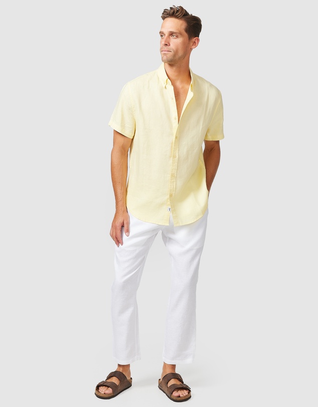 Vacay Swimwear - S/S Yellow Linen Shirt