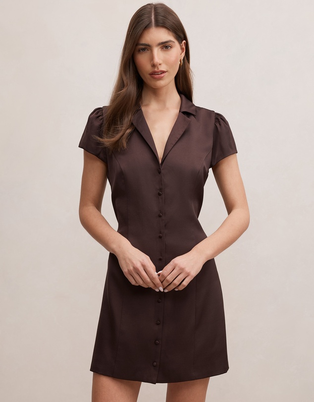 Forever New - Blair Satin Collared Mini Dress