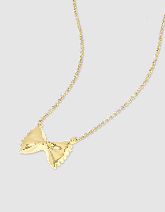 Wanderlust + Co - Bow Tie Pasta Gold Necklace