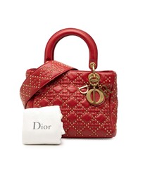 Pre-Loved by Azura Reborn - Pre-Loved Medium Lambskin Cannage Studded Supple Lady Dior