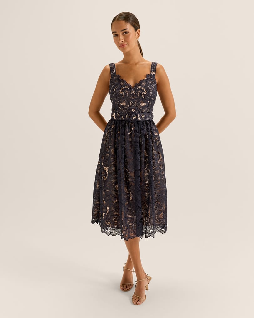 Illusion Lace Midi Dress by Review Online | THE ICONIC