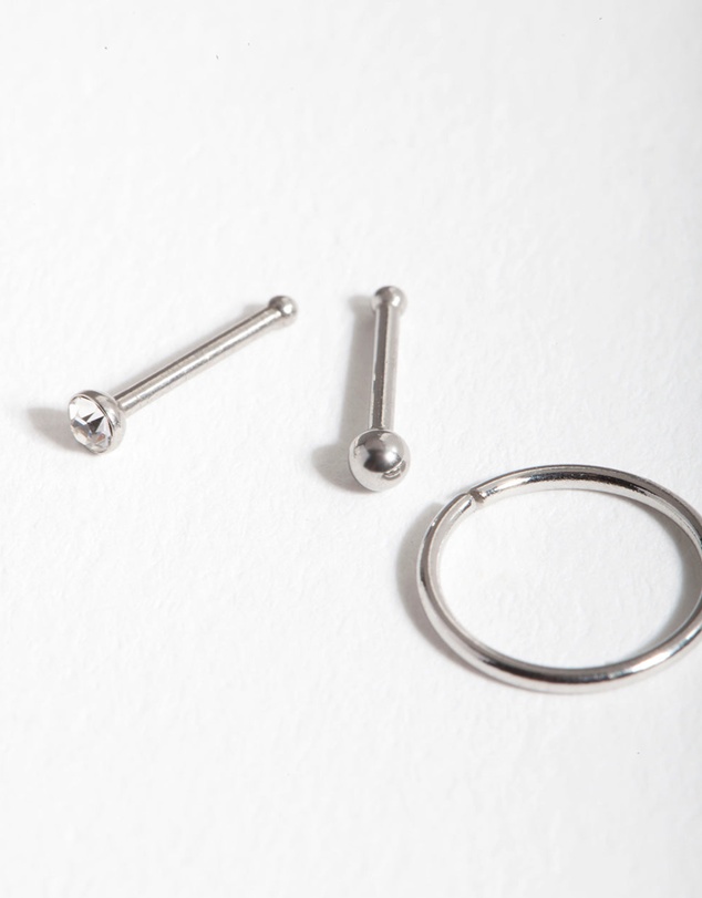 Lovisa - Surgical Steel Ball Diamante Nose Jewellery Pack