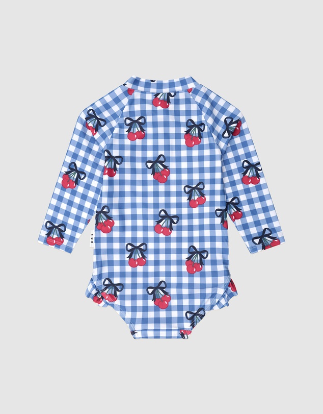 Huxbaby - Cherry Gingham Raglan Swimsuit - Babies-Kids