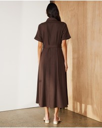 Atmos&Here - Eden Cotton Twill Midi Dress