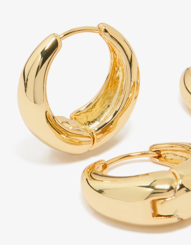Lovisa - Gold Plated Thick Small & Large Huggie Earrings 2-Pack