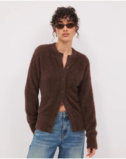 Calli - Rae Fluffy Knit Cardigan