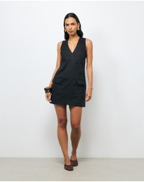 AERE - Nari Tailored Linen Mini Dress