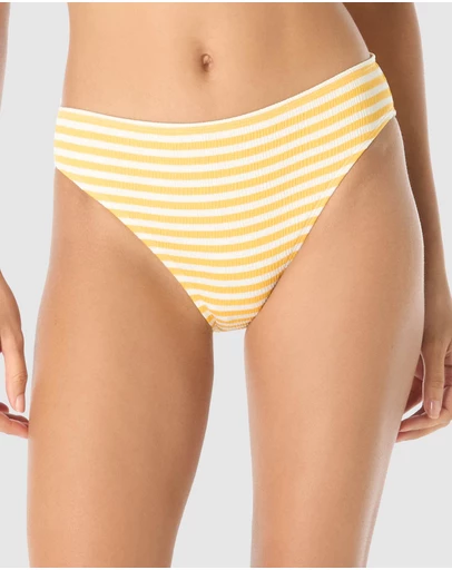 Michael Kors - St. Tropez Stripe High Cut Bikini Bottom