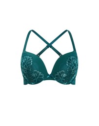 City Chic - Plus size Martine Uplift Bra - deep teal