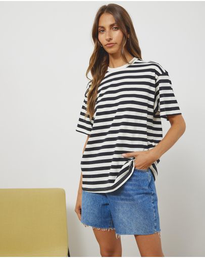 Black & Off White Stripe
