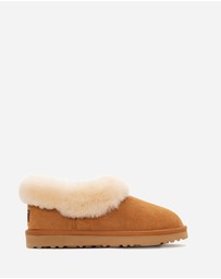 Ozwear Connection Uggs - Ugg Slippers Avery Unisex Premium Sheepskin Slippers Suede