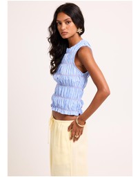 Subtitled - Brooke Contrast Shirred Top