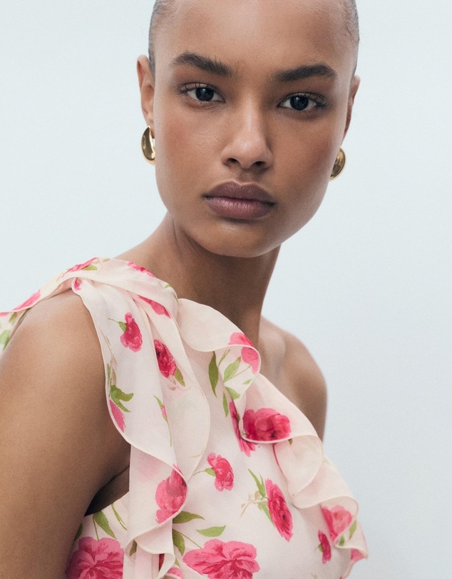 M.N.G - Rose Floral Ruffled Dress
