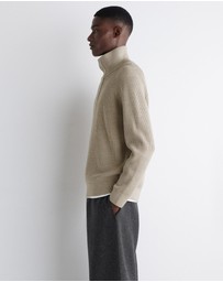 COS - Ribbed Wool Half-Zip Jumper