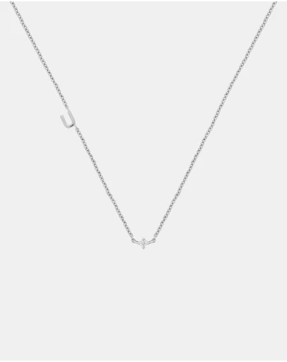 YCL  - Petite Initial Necklace U - Sterling Silver