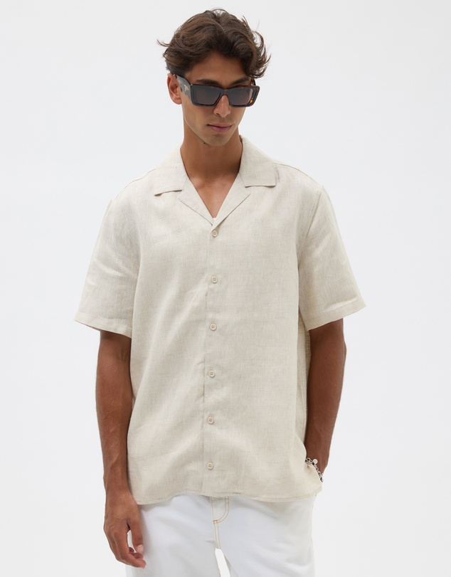 AERE - Euro Resort Linen Camp Collar Shirt