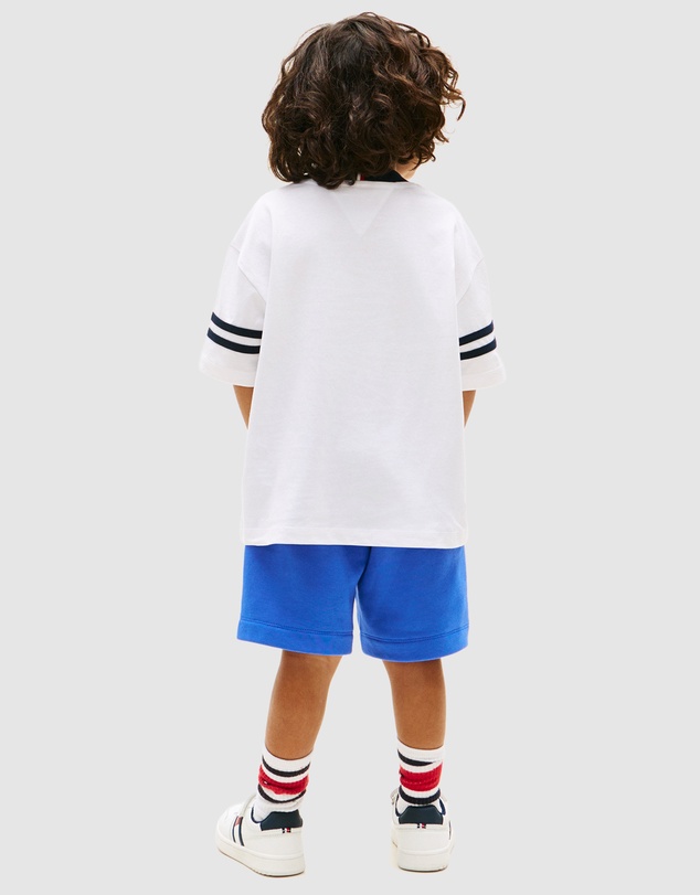 Tommy Hilfiger - Wavy Flag Graphic T-Shirt And Sweat Shorts Set- Kids