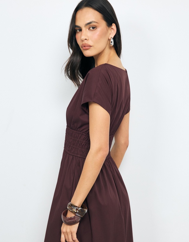 AERE - Runa Shirred Waist Midi Dress