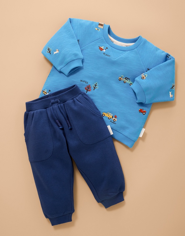 Purebaby - Textured Slouchy Pants-Kids-Babies