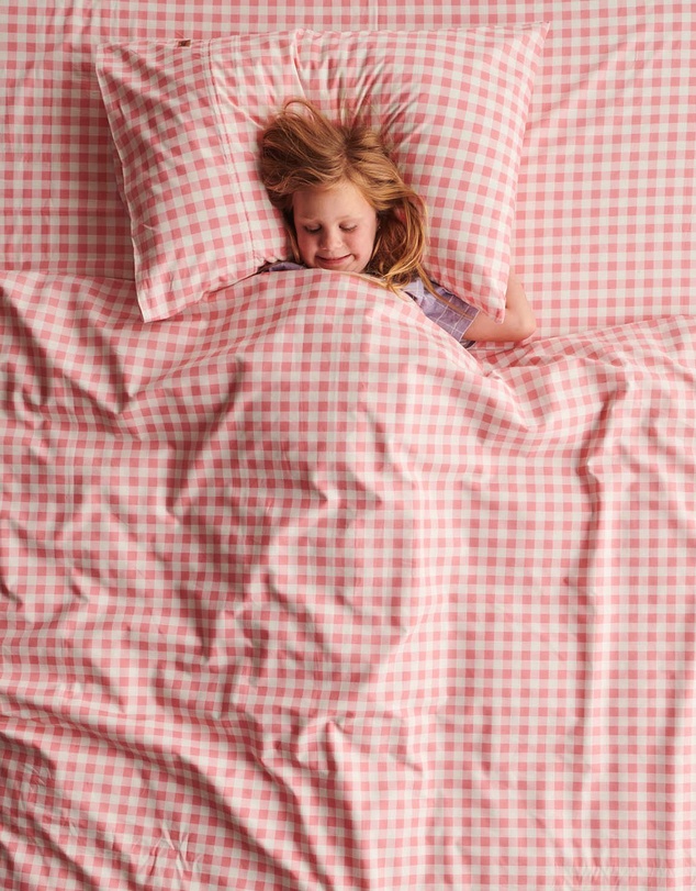 Kip&Co - Gingham Candy Organic Cotton Fitted Sheet Cot - Babies