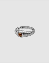 Haze & Glory - ICONIC EXCLUSIVE - Ring Men Signet Ring Cast Away Tiger Eye in 925 Sterling Silver