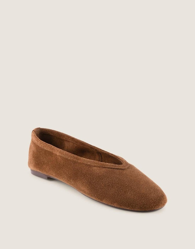 Shelly Shen - Salem Ballet Flats Chestnut Suede