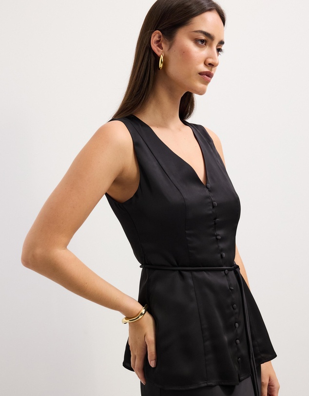 The Fated - Delaney Panelled Satin Top