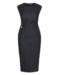 City Chic - Twist Detail Denim Midi Dress