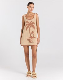 Poolside Paradiso - Palm Beach U Crochet Knit Dress - Sand