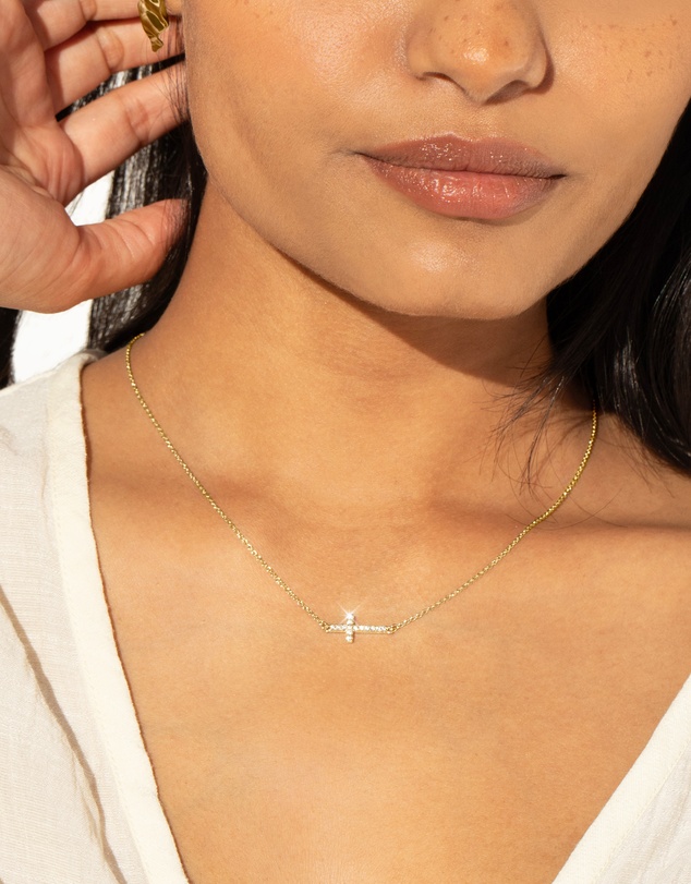 Mestige - Trust Cross Necklace - 18K Gold Plated