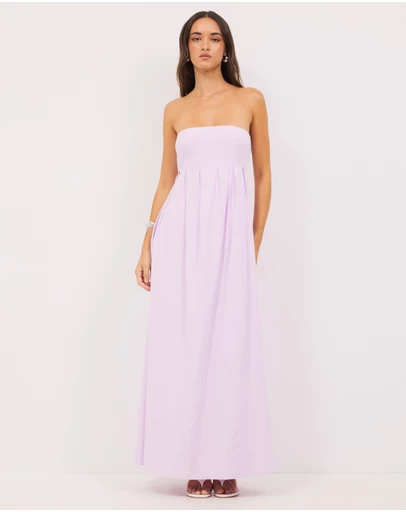 Calli - Karina Pleated Strapless Maxi Dress