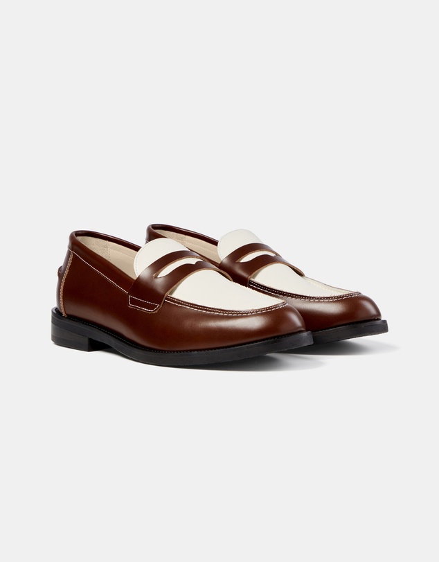 Duke + Dexter - Wilde Chestnut + White Penny Loafer - Men's