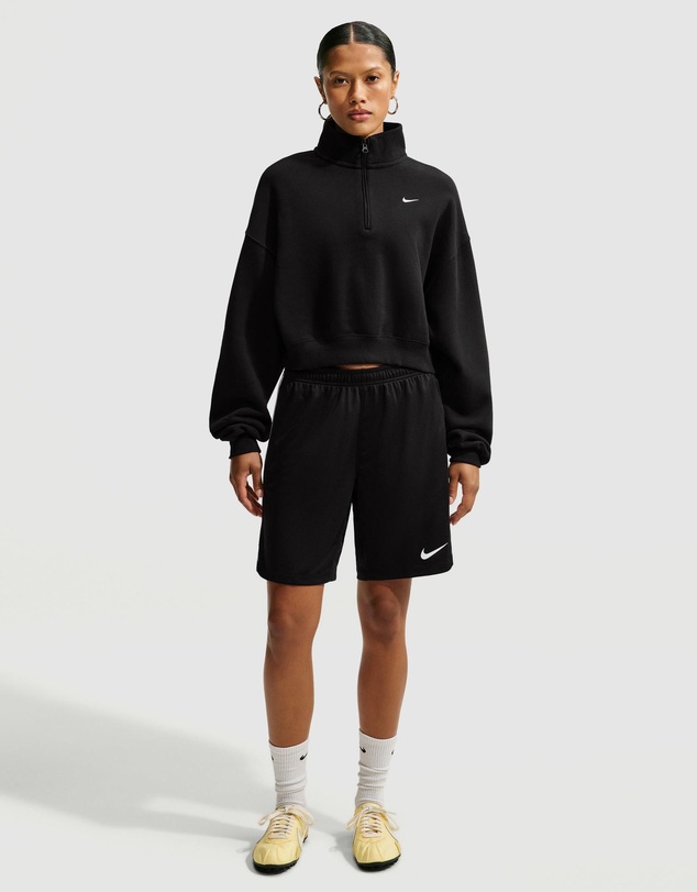 Nike - Studio Fleece Medium Weight Oversized 1/4-Zip Cropped Top
