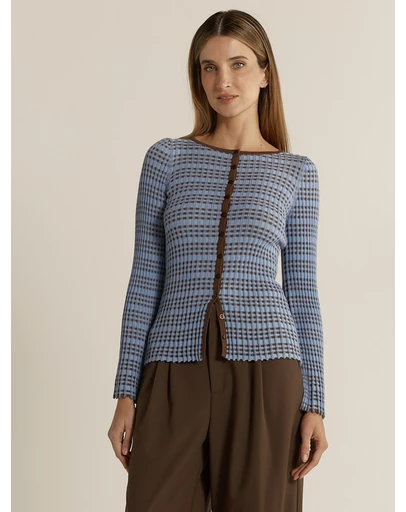Fate + Becker - Nesta Check Knit Top