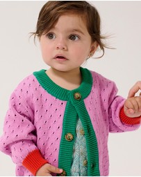 Bobo Choses - Colour Block Open Work Cardigan - Babies