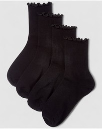 High Heel Jungle - Premium Cotton Frill Edge Socks- 5 Pack