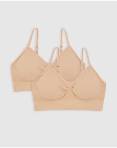 Ambra - 2 Pack Bare Essentials Recycled Nylon Padded Wirefree Bra