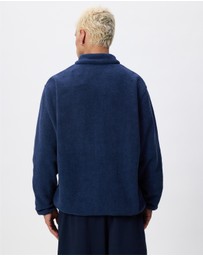 X-Large - Stripe Polar Fleece 1/4 Zip