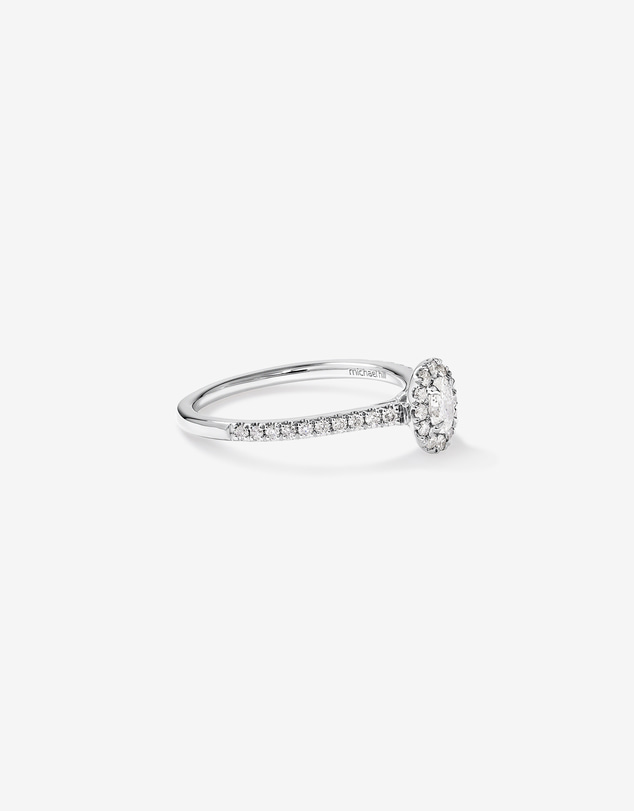 Michael Hill - Oval Halo Ring with 0.50 Carat TW of Diamonds in 14kt White Gold