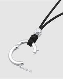 Kuzzoi - ICONIC EXCLUSIVE - Necklace Male Circle Nylon Chain 925 Sterling Silver