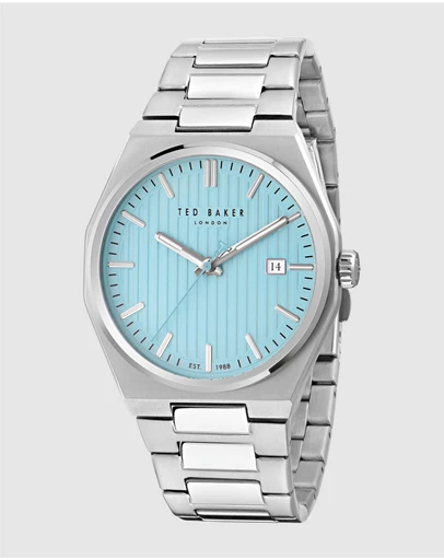 Ted Baker - Barteen Light Blue 40mm Silver-Tone Bracelet Watch